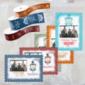 Red White Branded Company Logo Snowflake Kerst Satijnen Lint