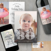 ELK jaar Happy Birthday 8 Photo Collage Minimalist Kaart