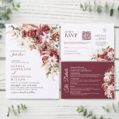 Burgundy & Blush Floral Calendar Save The Date (Personaliseer de collectie van deze zelfstandige maker.)