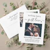 Bruiloftsreceptie 4 Foto Geen franje, gewoon liefd Kaart (Personaliseer deze collectie van deze onafhankelijke maker. Test)