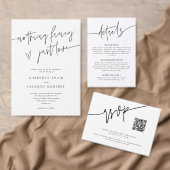 Bruiloft Minimaal Script Wit Kaart (Personaliseer de collectie van deze zelfstandige maker.)