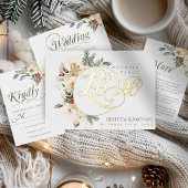 Elegante Winter Bloemen Boog Vormig Huwelijk Kaart