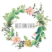 Boho Cactus Flat Save The Date Card