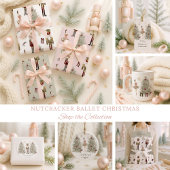 Nutcracker Cute Roze kerstpapier Cadeaupapier