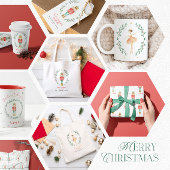 kerstkerstkerstkersttaart en rendierslee notitiekaartje