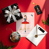 Fa La Nutkraker kerstfamilie Foto Snow Wereldbol Folie Feestdagenkaart
