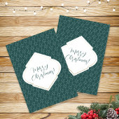 Gepersonaliseerde kerstboom zwart en wit cadeaulabel