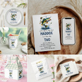 O-Fish-Ally Two Vist tweede verjaardag Papieren Bordje