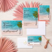 Ocean Beach Palm Tree trouwwebsite Informatiekaartje (Personaliseer de collectie van deze zelfstandige maker.)