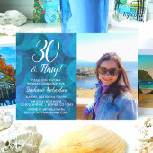 Elegant Ocean Blue 30 en Flirty Birthday Handwaaier