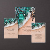 Strand Palm bladeren foto bruiloft dank u kaart (Personaliseer de collectie van deze zelfstandige maker.)