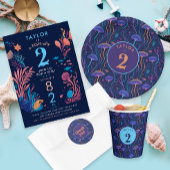 Moderne Schattigee Blue Ocean Nautical Fish Kids V Kaart