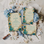Ocean Inspired Seashell Wedding Bedankkaart