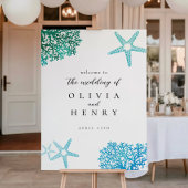 Beach Wedding Starfish Welcome Sign Poster