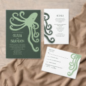 Octopus Deep Zee gestileerd Modern Wedding Folie Uitnodiging (Personaliseer de collectie van deze zelfstandige maker.)