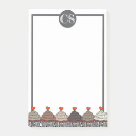 Collection of cupcakes post-it® notes