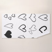 Collection of hand drawn hearts isolated on white  badhanddoek (Badhanddoek)