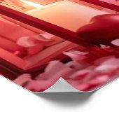 Collection of Pink and Red Hearts on a Modern Wall Poster (Hoek)