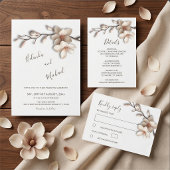 Ivoor 3D Magnolia Bloem Save The Date