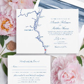 Ogunquit Maine Elegant Marine Kaart Bruiloft