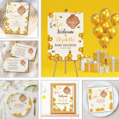 Oh Babee, Bee Watercolor Baby shower Ronde Sticker