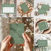 Baby shower Twin Moderne Sage Groen Elegant Papieren Bordje