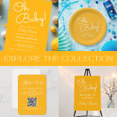 Oh Baby Modern Minimal Yellow Summer Baby shower Folie Uitnodiging