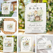 Oh Baby, Jungle Animals Baby Shower Informatiekaartje