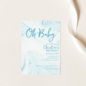 Blauw Marmeren Jongen Baby shower Papier Borden Papieren Bordje