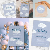 Oh Baby Boy Blue Clouds Sky Stars Baby shower Cadeaulabel