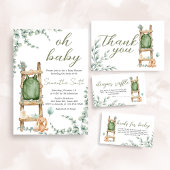 Oh Baby Boho Eucalyptus Baby shower Luier Raffle Informatiekaartje