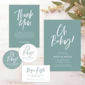 Luier Raffle Calligrafie Neutraal Baby shower Informatiekaartje