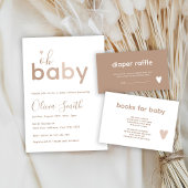 Oh Baby Beige Dank u Baby shower Ronde Sticker