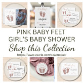 Roos Gold Glitter Feet Baby shower Papieren Bordje