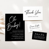 Oh Baby Zwart Script Baby shower Welkom Frosted Acryl Bord
