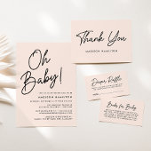 Vet Script Blush Baby shower Registry Informatiekaartje