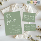 Modern script Sage Oh Baby Eenvoudig retouradres Etiket