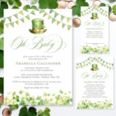 Irish St Patrick's Baby Shower Green Shamrock Bedankkaart