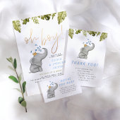 Elephant & Oerwoud Greenery Baby shower Bedankt