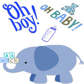Jongen! Oh Baby! Blauw Baby shower met olifant Groot Cadeauzakje