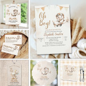 Oh Boy, Teddy Bear Baby shower boy Servet