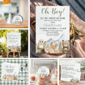  Oh Boy Adventure Woodland Animals Baby Shower Kaart