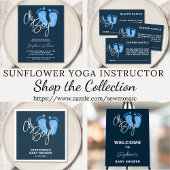 Modern Oh Boy Navy blauw Baby shower Ronde Sticker