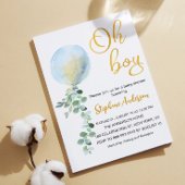 Oh Boy Blue Balloon Eucalyptus groen dank u Bedankkaart