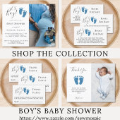 Oh Boy Baby Feet Diaper Raffle Baby shower Informatiekaartje