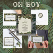 Diaper Raffle Boy Baby shower Camo Informatiekaartje