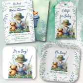 Cadeau voor Baby | Gevist Baby en teddybeer Cadeaulabel