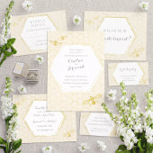 Honey Bee Cream Gold Gift Registry Card Informatiekaartje