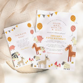 Oink Baa Quack Moo Farm Animals Birthday Party Bedankkaart