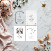 Elegant Black and White Wedding RSVP Kaartje